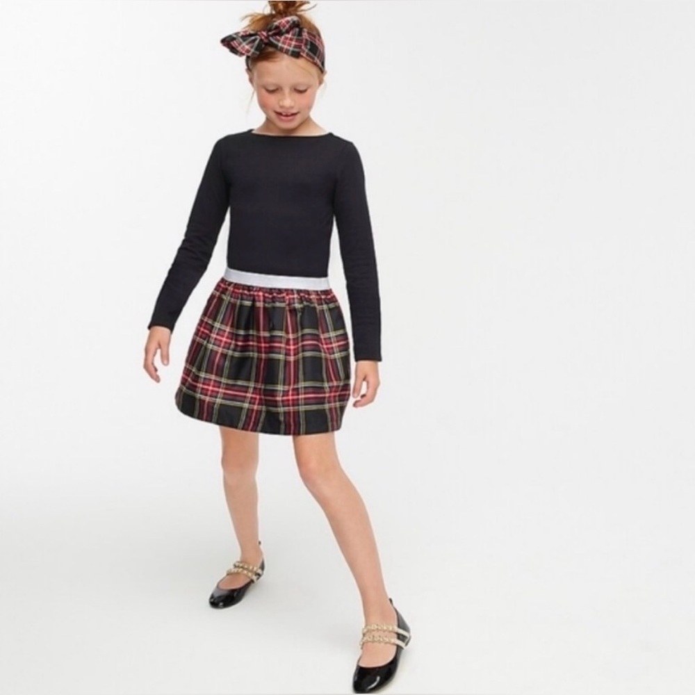🎄 J. Crew crewcuts girls tartan long sleeve striped plaid dress size 12 NWT!